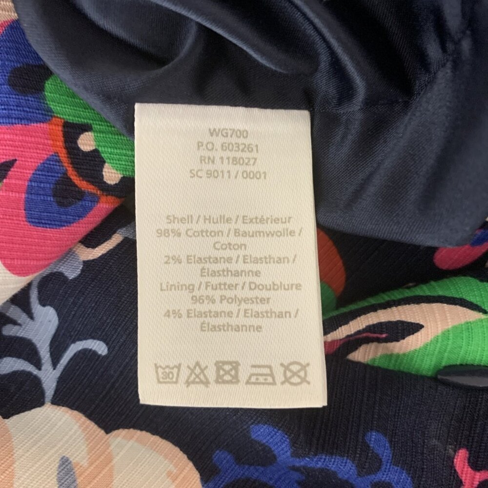 Boden Womens 4L Skirt Floral Cotton Pencil Lined NWOT Office Navy Colorful Midi - Picture 11 of 16